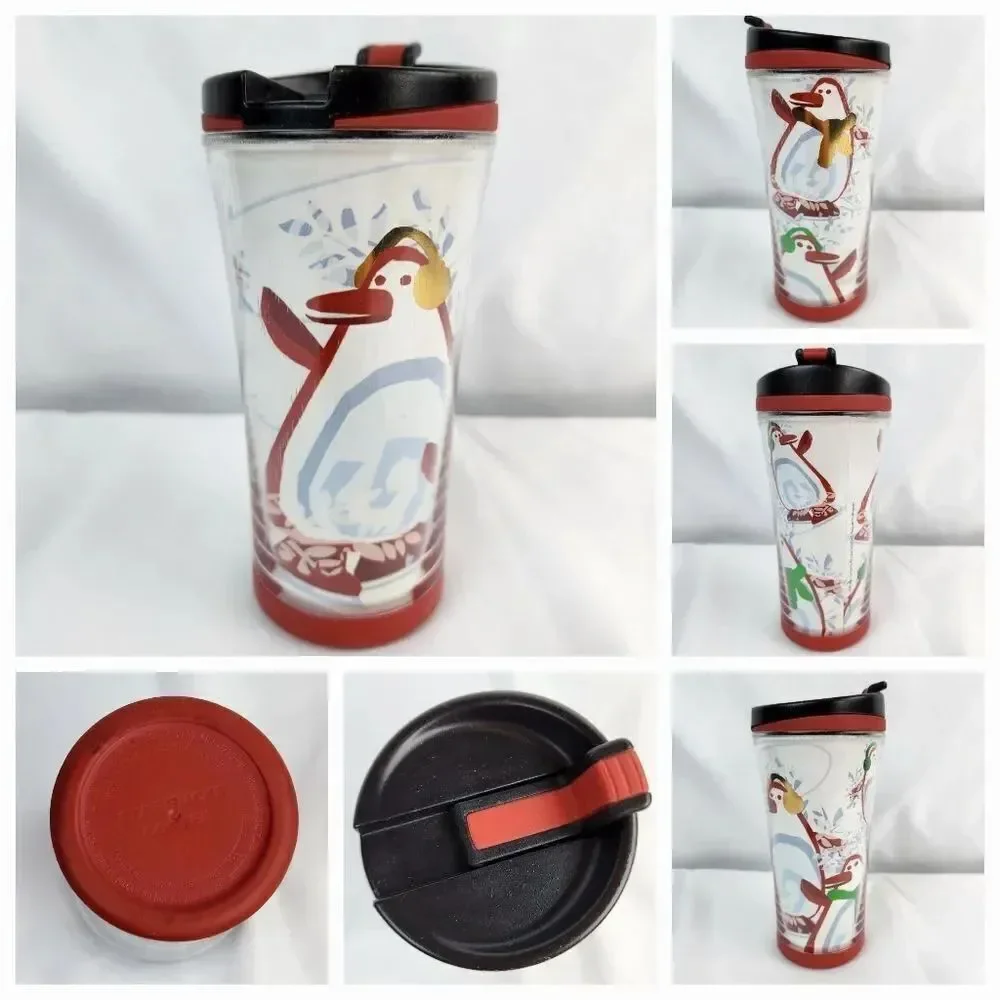 ☕️ Starbucks 2007 White & Red Holiday Penguin 8oz Travel Tumbler